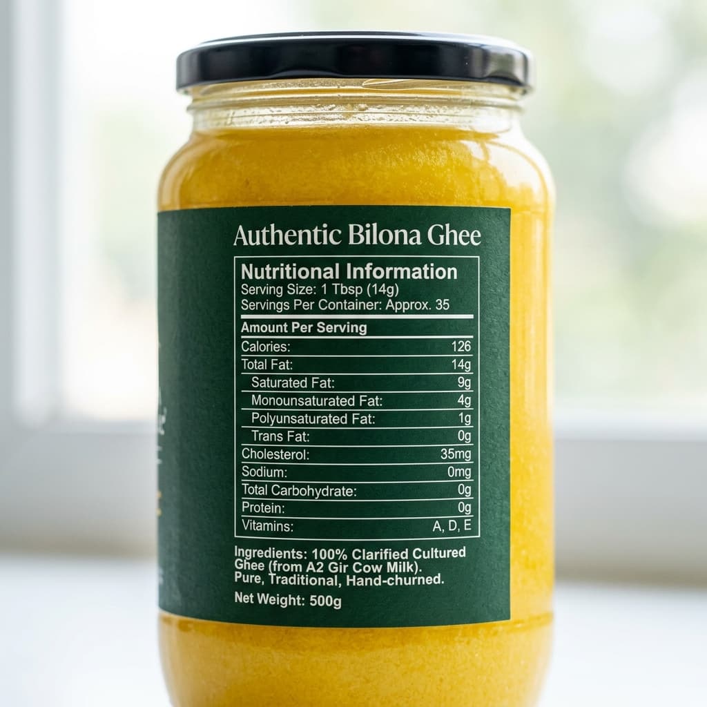 Back label with nutrition info
